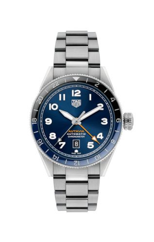 TAG Heuer Autavia Calibre 7 Twin Time Stainless Steel / Blue WBE511A.BA0650