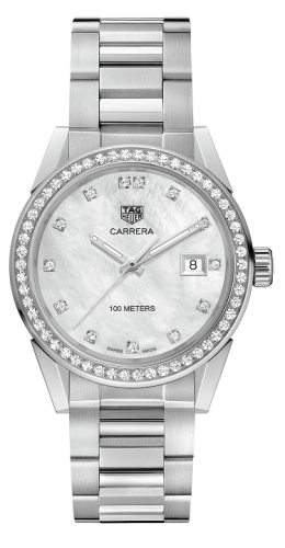 TAG Heuer Carrera Quartz 36 Stainless Steel / Diamond / MOP - Diamond / Bracelet WBG1315.BA0758