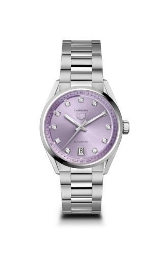 TAG Heuer Carrera Date 36 Stainless Steel / Lilac - Diamond WBN2319.BA0001