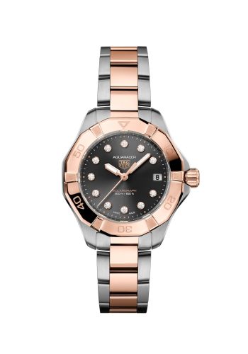 TAG Heuer Aquaracer Professional 200 Solargraph 34 Stainless Steel - Rose Gold / Grey - Diamond WBP1324.BB0005