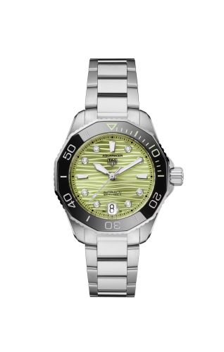 TAG Heuer Aquaracer Professional 300 36 Stainless Steel / Pastel Green - Diamond / Bracelet WBP231L.BA0618