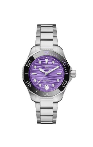 TAG Heuer Aquaracer Professional 300 36 Stainless Steel / Vivid Purple - Diamond / Bracelet WBP231M.BA0618