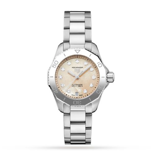 TAG Heuer Aquaracer Professional 200 Automatic 30 Stainless Steel / Beige MOP / Watches of Switzerland WBP2417.BA0622