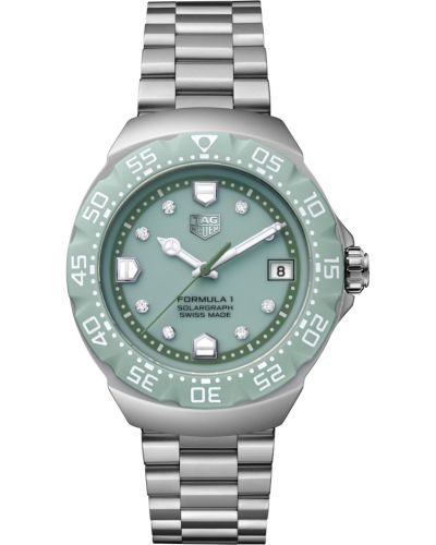 TAG Heuer Formula 1 Solargraph 38 Stainless Steel / Green - Diamond / Bracelet WBY111B.BA0042