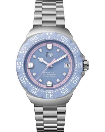 TAG Heuer Formula 1 Solargraph 38 Stainless Steel / Light Blue - Diamond / Bracelet WBY111C.BA0042