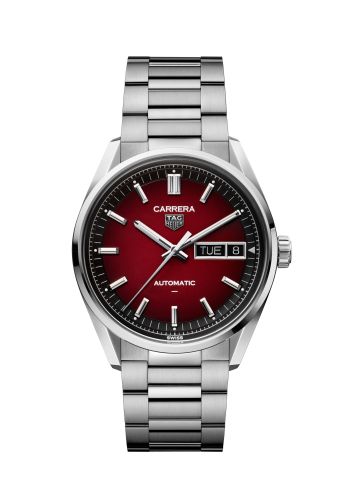 TAG Heuer Carrera Day Date Stainless Steel / Smokey Red / Bracelet WDA2113.BA0043