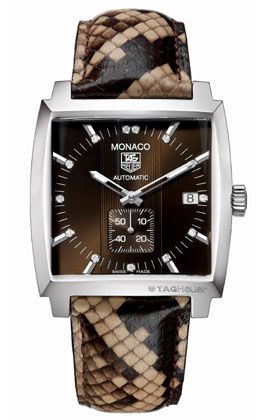 TAG Heuer Monaco Automatic Stainless Steel / Brown - Diamond / Python WW2116.FC6217