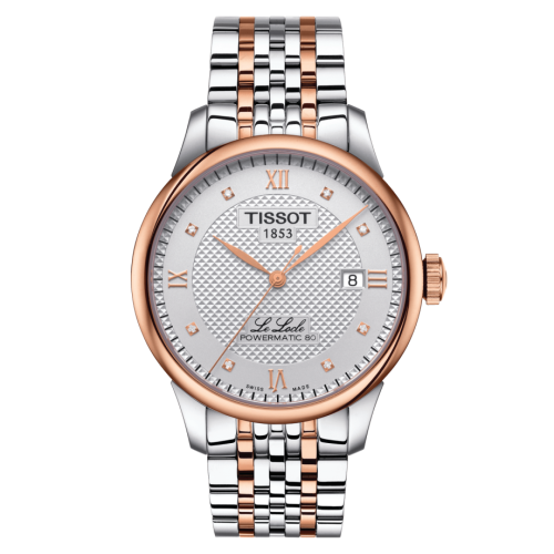 Tissot Le Locle Powermatic 80 39.3 Stainless Steel / Rose Gold PVD / Silver / Bracelet T006.407.22.036.00