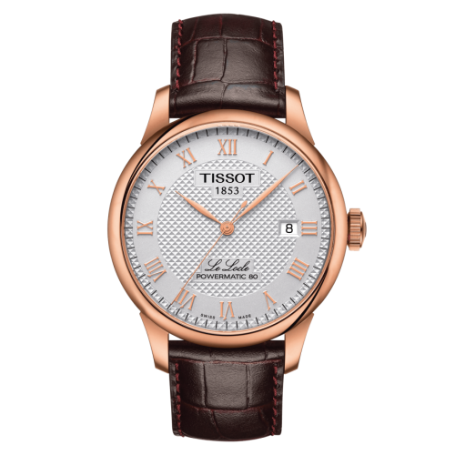 Tissot Le Locle Powermatic 80 39.3 Rose Gold / Silver / Strap T006.407.36.033.00