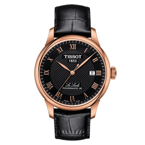 Tissot Le Locle Powermatic 80 39.3 Rose Gold / Black / Strap T006.407.36.053.00