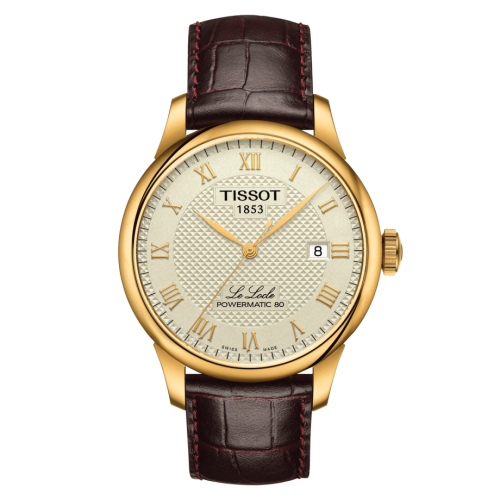 Tissot Le Locle Powermatic 80 39.3 Yellow Gold PVD / Ivory / Strap T006.407.36.263.00
