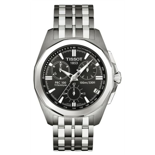 Tissot PRC 100 Chronograph Quartz 41.3 Titanium / Black / Bracelet T008.417.44.061.00