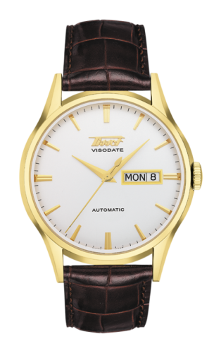 Tissot Visodate Automatic Yellow Gold PVD / Silver / Strap T019.430.36.031.01