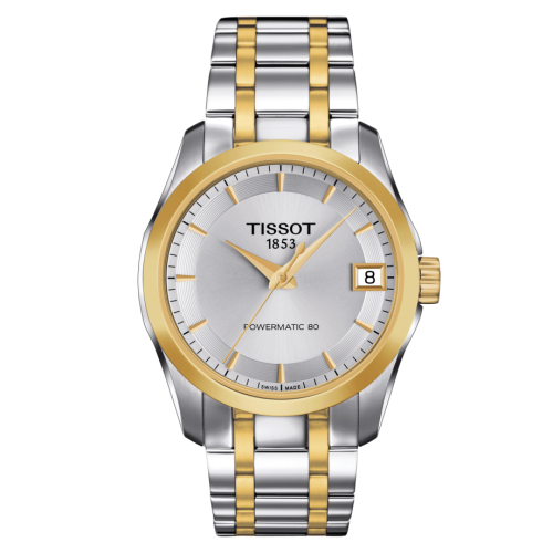 Tissot Couturier Powermatic 80 32 Stainless Steel / Yellow Gold PVD / Silver / Bracelet T035.207.22.031.00