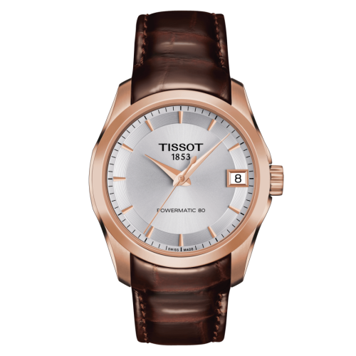 Tissot Couturier Powermatic 80 32 Rose Gold PVD / Silver / Strap T035.207.36.031.00