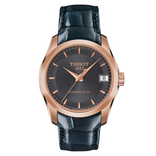 Tissot Couturier Powermatic 80 32 Rose Gold PVD / Grey / Strap T035.207.36.061.00