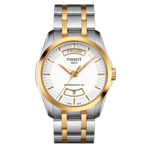 Tissot Couturier Powermatic 80 39 Stainless Steel / Yellow Gold PVD / White / Bracelet T035.407.22.011.01