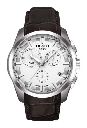 Tissot Couturier Quartz Chronograph GMT Silver / Strap T035.439.16.031.00