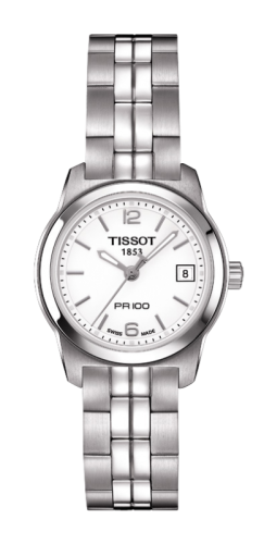 Tissot PR 100 Quartz 24.5 Stainless Steel / White / Bracelet T049.210.11.017.00