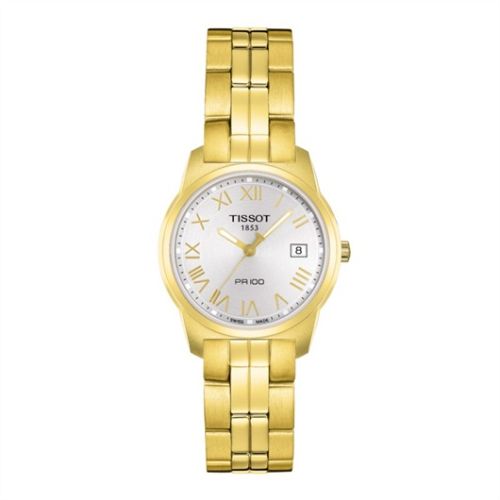 Tissot PR 100 Quartz 24.5 Yellow Gold PVD / Silver / Bracelet T049.210.33.033.00