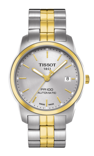 Tissot PR 100 Automatic 38 Stainless Steel / Yellow Gold PVD / Silver / Bracelet T049.407.22.031.00