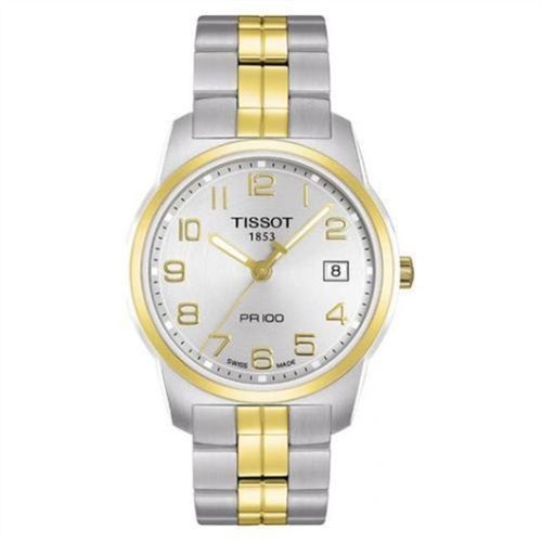 Tissot PR 100 Quartz 38 Stainless Steel / Yellow Gold PVD / Silver / Bracelet T049.410.22.032.01