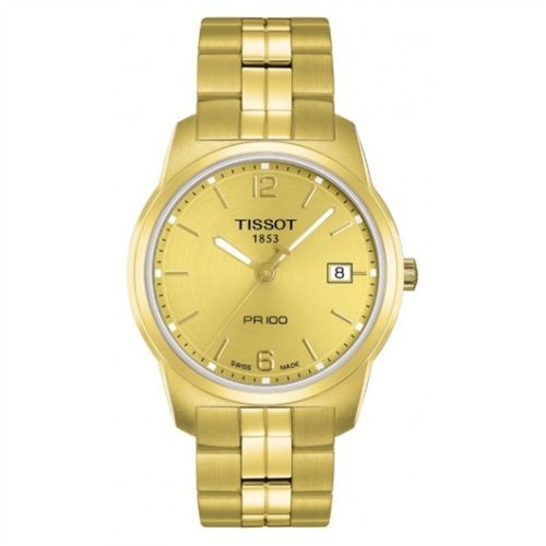 Tissot PR 100 Quartz 38 Yellow Gold PVD / Champagne / Bracelet T049.410.33.027.00
