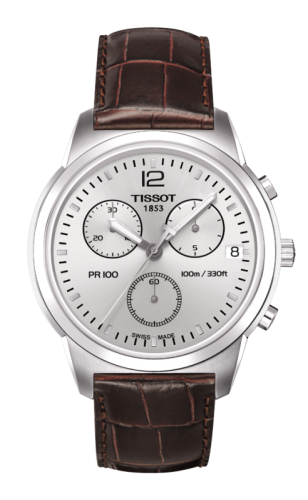 Tissot PR 100 Chronograph Quartz 38 Stainless Steel / Silver / Strap T049.417.16.037.00