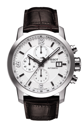Tissot PRC 200 Automatic Chronograph Silver Leather T055.427.16.017.00