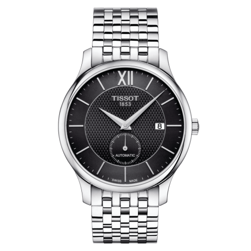 Tissot Tradition Automatic Small Second Stainless Steel / Black / Bracelet T063.428.11.058.00