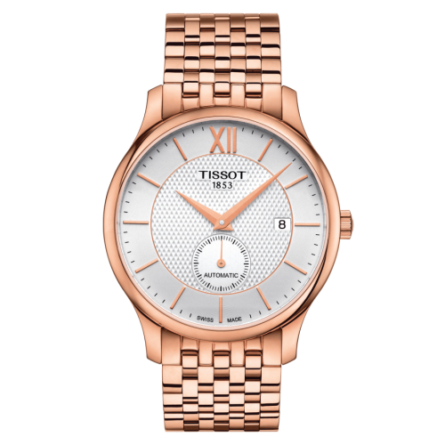 Tissot Tradition Automatic Small Second Rose Gold PVD / Silver / Bracelet T063.428.33.038.00