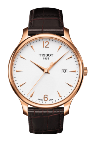 Tissot Tradition Quartz 42 Rose Gold PVD / Silver / Strap T063.610.36.037.00