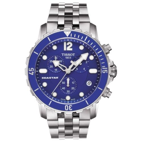 Tissot Seastar 1000 Quartz Chronograph Stainless steel / Blue / Bracelet T066.417.11.047.00