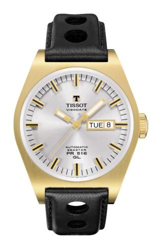 Tissot PRS 516 Automatic 40 PVD Gold / Silver / Strap T071.430.36.031.00