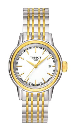 Tissot Carson Quartz 29.7 Stainless Steel / Yellow Gold PVD / White / Bracelet T085.210.22.011.00