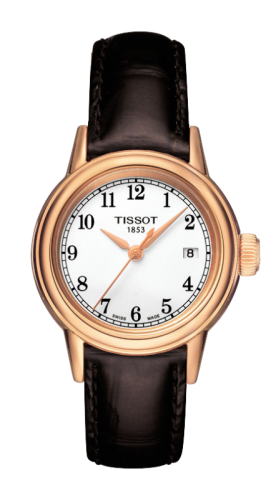 Tissot Carson Quartz 29.7 Rose Gold PVD / White / Strap T085.210.36.012.00