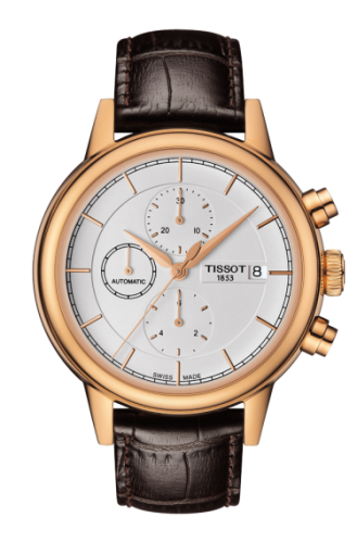 Tissot Carson Automatic Chronograph 42.3 Rose Gold PVD / Silver / Strap T085.427.36.011.00