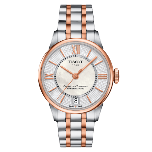 Tissot Chemin Des Tourelles Powermatic 80 32 Stainless Steel / Rose Gold PVD / MOP / Bracelet T099.207.22.118.02