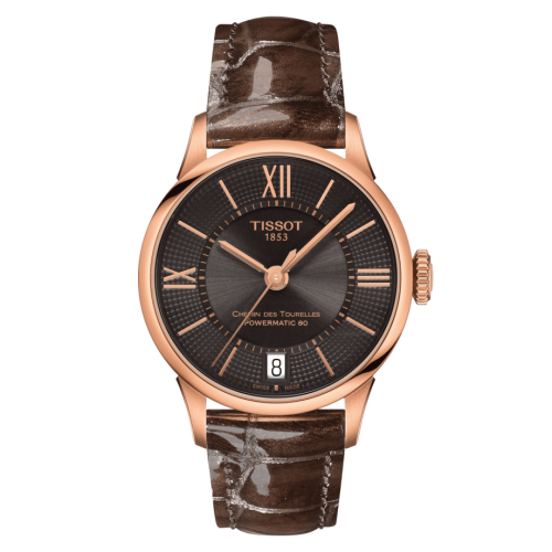 Tissot Chemin Des Tourelles Powermatic 80 32 Rose Gold PVD / Brown / Strap T099.207.36.448.00