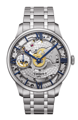 Tissot Chemin des Tourelles 42 Stainless Steel / Skeleton / Bracelet T099.405.11.418.00