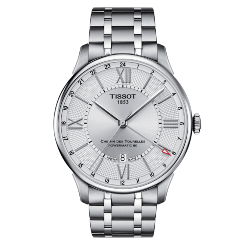Tissot Chemin Des Tourelles Powermatic 80 GMT 42 Stainless Steel / Silver / Bracelet T099.429.11.038.00