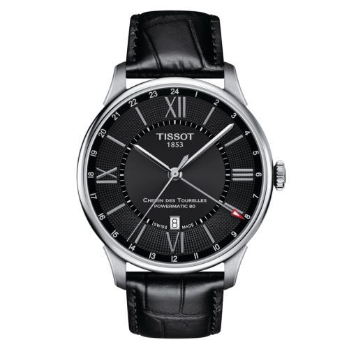 Tissot Chemin Des Tourelles Powermatic 80 GMT 42 Stainless Steel / Black / Strap T099.429.16.058.00