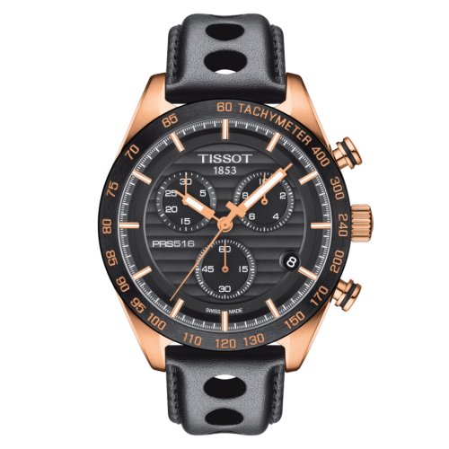 Tissot PRS 516 Chronograph Quartz Rose Gold / Black / Strap T100.417.36.051.00