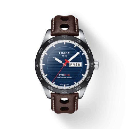 Tissot PRS 516 Powermatic 80 Stainless Steel / Blue / Calf T100.430.16.041.00