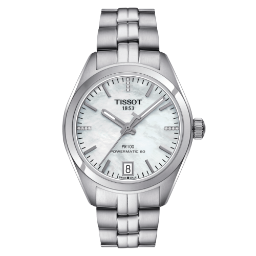 Tissot PR 100 Powermatic 80 33 Stainless Steel / MOP / Bracelet T101.207.11.116.00