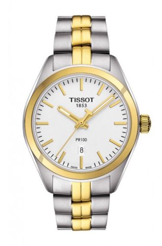 Tissot PR 100 Quartz 33 Stainless Steel / Yellow Gold PVD / Silver / Bracelet T101.210.22.031.00