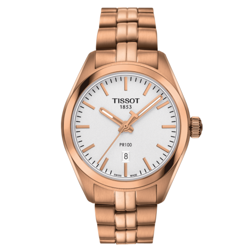 Tissot PR 100 Quartz 33 Rose Gold PVD / Silver / Bracelet T101.210.33.031.01