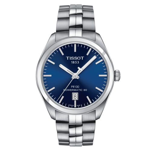 Tissot PR 100 Powermatic 80 39 Stainless Steel / Blue / Bracelet T101.407.11.041.00
