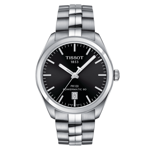 Tissot PR 100 Powermatic 80 39 Stainless Steel / Black / Bracelet T101.407.11.051.00