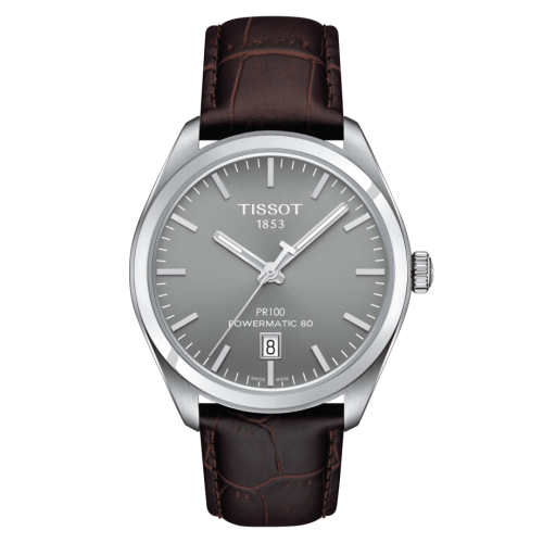 Tissot PR 100 Powermatic 80 39 Stainless Steel / Grey / Strap T101.407.16.071.00